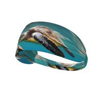 WHJWXC Bandeau élastique pour homme et femme Motif palmiers et tortues de mer Pour yoga fitness