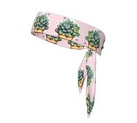 WHJWXC Bandeaux à motif de plantes grasses de dessin animé, serre-tête de sport, bandeau pour homme et femme, bandeau de cheveux pour le yoga et le fitness