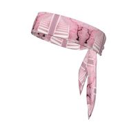 WHJWXC Bandeaux blancs à motif d'escalier en fleurs de cerisier, serre-tête de sport, bandeau pour homme et femme, bandeau à cheveux pour le yoga et le fitness