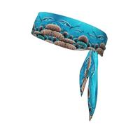 WHJWXC Bandeaux de sport avec impression baleines profondes, bandeau pour homme et femme, bandeau pour le yoga et le fitness