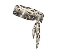 WHJWXC Bandeaux vintage motif champignons dessins, serre-tête de sport, bandeau pour homme et femme, bandeau pour cheveux pour le yoga et le fitness