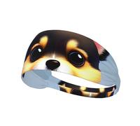 WHJWXC Card Love Bandeau élastique pour homme et femme Motif chiot Pour yoga fitness