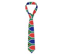 WHJWXC Cravate pour homme avec imprimé drapeau de l'Afrique du Sud - Convient pour le travail, les réunions d'affaires quotidiennes et le travail, noir, taille unique