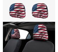 WHJWXC Lot de 2 housses d'appui-tête de voiture avec imprimé drapeau américain - Accessoires d'intérieur pour voitures, camionnettes, camions