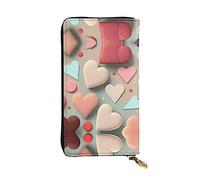 WHJWXC Portefeuille en cuir de 19 x 10,5 cm - Portefeuille élégant et durable pour femme avec plusieurs compartiments et fermeture éclair Motif amour - Noir, taille unique, Noir , Taille unique