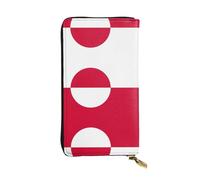WHJWXC Portefeuille en cuir de 19 x 10,5 cm - Portefeuille élégant et durable pour femme avec plusieurs compartiments et fermeture éclair Motif drapeau du Groenland, noir, taille unique, Noir , Taille