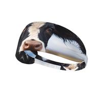WHJWXC Serre-tête élastique avec motif vache mignon pour homme et femme, bandeau pour le yoga et le fitness