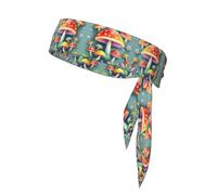 WHJWXC Serre-tête mignon à motif champignons colorés, serre-tête de sport, bandeau pour homme et femme, bandeau pour cheveux pour le yoga et le fitness