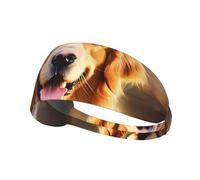 WHJWZY Bandeau d'exercice élastique - Bandeau doux et respirant pour la course, le cyclisme, le yoga et plus encore. Jolie photo de chien Golden Retriever