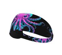 WHJWZY Bandeau élastique d'exercice - Bandeau doux et respirant pour la course à pied, le cyclisme, le yoga et plus encore Neon Kraken Core Picture