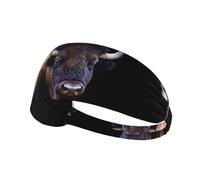 WHJWZY Bandeau élastique d'exercice - Bandeau doux et respirant pour la course à pied, le cyclisme, le yoga et plus encore Impression Bison debout