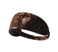 WHJWZY Bandeau élastique d'exercice doux et respirant pour course à pied, cyclisme, yoga, et plus féroce image de léopard