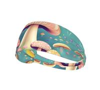WHJWZY Bandeau Elastique Exercice Bandeau Doux et Respirant pour Course à Pied Cyclisme Yoga et plus Jolis Petits Champignons Imprimés