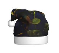 WHJWZY Bonnet de Noël pour adulte - Accessoire festif | Halloween, cérémonies annuelles, fêtes de fin d'année, roses jaunes imprimées nuit étoilée