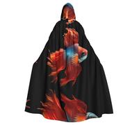 WHJWZY Cape à capuche motif poisson avec un cœur triste pour Halloween pour homme et femme utilisée pour les fêtes, les bals de fin d'année