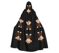 WHJWZY Cape à capuche pour homme et femme Motif petit singe coquin