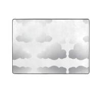 WHJWZY Carpet Tapis en flanelle pour salon, bureau et plus encore, motif ciel bleu et nuages blancs, 203,2 x 147,3 cm