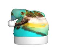 WHJWZY Chapeau de Noël pour adulte - Accessoire festif | Halloween, cérémonies annuelles, fêtes de fin d'année, motif paysage des Caraïbes