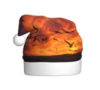 WHJWZY Chapeau de Noël pour adulte - Accessoire festif | Halloween, cérémonies annuelles, fêtes de fin d'année, impression des oies au coucher du soleil