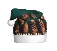 WHJWZY Chapeau de Noël pour adulte - Accessoire festif | Halloween, cérémonies annuelles, fêtes de fin d'année, bordures de pommes de pin imprimées