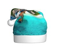 WHJWZY Chapeau de Noël pour adulte - Accessoire festif | Halloween, cérémonies annuelles, fêtes de fin d'année, imprimés de paysages des Maldives