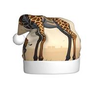 WHJWZY Chapeau de Noël pour adulte - Accessoire festif | Halloween, cérémonies annuelles, fêtes de fin d'année, image de girafe mère et enfant