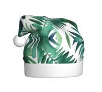 WHJWZY Chapeau de Noël pour adulte - Accessoire festif | Halloween, cérémonies annuelles, fêtes de fin d'année, feuilles de palmier tropicales, aquarelle