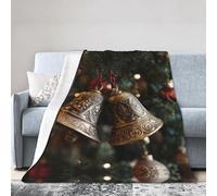 WHJWZY Couverture douce, légère, durable et douce pour lit, canapé, camping et cloches de voyage Motif sapin de Noël