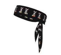 WHJWZY Cravate de sport - Bandeau confortable et élégant pour l'exercice et les activités sportives Le petit lapin ressemble aux œufs de Pâques imprimés