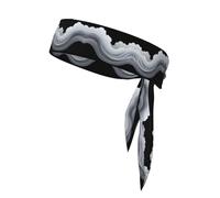 WHJWZY Cravate de sport - Bandeau confortable et élégant pour l'exercice et les activités sportives Motif vagues d'encre