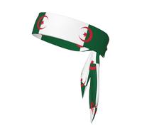 WHJWZY Cravate de tête de sport - Bandeau confortable et élégant pour l'exercice et les activités sportives Impression drapeau de l'Algérie