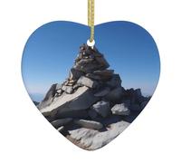 WHJWZY Pendentif de Noël en céramique en forme de cœur - pour suspendre un arbre, des décorations de festival, des cadeaux de fêtes de fin d'année, et plus encore. Impression de la pierre au sommet de