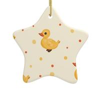 WHJWZY Pendentif de Noël en céramique en forme d'étoile à suspendre pour sapin - Idéal pour la maison - Fête de vacances - Canard peint à la main