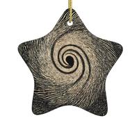 WHJWZY Pendentif de Noël en céramique en forme d'étoile à suspendre pour sapin - Idéal pour les maisons - Motif vertiges
