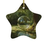 WHJWZY Pendentif de Noël en céramique en forme d'étoile à suspendre pour sapin - Idéal pour les maisons - Motif bulles à l'ombre