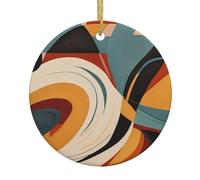 WHJWZY Pendentif de Noël rond en céramique pour décoration festive et cadeau sans règle