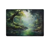 WHJWZY Tapis en flanelle pour salon, bureau et plus encore, motif forêt vaste, 203,2 x 147,3 cm
