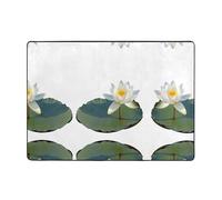 WHJWZY Tapis en flanelle pour salon, bureau et plus encore, motif lotus fleuri, 203,2 x 147,3 cm