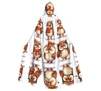 WHJWZY The Learned Owl Picture aldult Halloween Cape à capuche pour homme et femme utilisée pour les fêtes et les bals de fin d'année