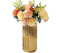WHJY Vase Minimaliste Nordique en céramique de 17,8 cm, décoration créative de la Maison, Bureau, Centre de Table, Table et Mariage, fête prénuptiale - Finition dorée
