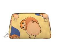 WHJYCC Crooked Owl Cosmetic Bag Large Waterproof Leather Cosmetic Bag Portable Toiletry Bag for Women with Zipper, Travel Essentials, White, One Size, blanc, Taille unique