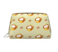 WHJYCC Grande trousse de maquillage en cuir imperméable avec motif chat de dessin animé, trousse de toilette portable pour femme avec fermeture éclair, essentiels de voyage, blanc, taille unique,