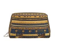 WHJYCC Grande trousse de toilette égyptienne pharaonique fresques en cuir imperméable, trousse de toilette portable pour femme avec fermeture éclair, essentiels de voyage, blanc, taille unique, blanc,