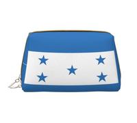 WHJYCC Grande trousse de toilette en cuir imperméable avec fermeture éclair pour femme - Motif drapeau du Honduras - Blanc - Taille unique, blanc, Taille unique