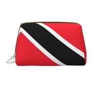 WHJYCC Grande trousse de toilette en cuir imperméable avec fermeture éclair pour femme - Motif drapeau de la Trinité-et-Tobago - Blanc - Taille unique, blanc, Taille unique