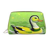 WHJYCC Green Duck Trousse de toilette portable en cuir imperméable avec fermeture éclair pour femme - Essentiels de voyage - Blanc - Taille unique, blanc, Taille unique
