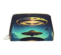 WHJYCC Spacecraft Descend Grande trousse de toilette portable en cuir imperméable pour femme avec fermeture éclair, essentiels de voyage, blanche, taille unique, blanc, Taille unique