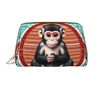 WHJYCC The Silent Monkey Trousse de toilette en cuir imperméable pour femme avec fermeture éclair - Blanc - Taille unique, blanc, Taille unique
