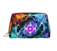 WHJYCC Trousse à cosmétiques en forme d'espace en huit dimensions, grande trousse de maquillage en cuir imperméable, trousse de toilette portable pour femme avec fermeture éclair, essentiels de