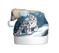 WHJYYXDE Bonnet de Noël pour adultes - Tissu de qualité avec motif léopard des neiges